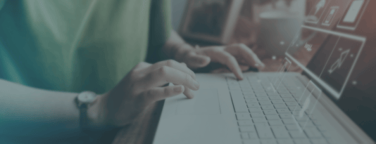 person searching for the data use and access bill on their laptop