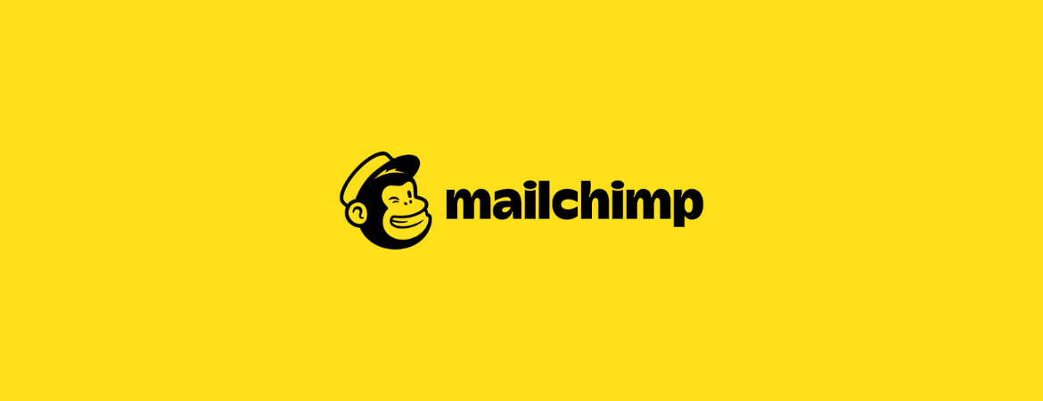 black mailchimp logo on a bright yellow backgounf