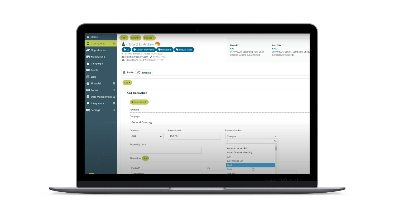 Social Giving Tools